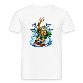 Neptune is water skiing - Men's T-Shirt - white - Front - AI Model Male 178 dark (178cm)