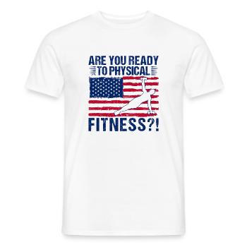 Fitness Fanatics Ready Physical Fitness - T-shirt homme - blanc - Devant - AI Model Male 178 dark (178cm)