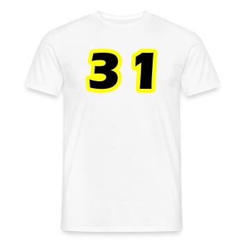 31 Number symbol - Men's T-Shirt - white - Front - AI Model Male 178 dark (178cm)