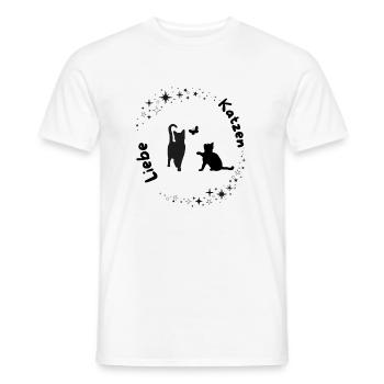 Moon Magic Cat Love - Men's T-Shirt - white - Front - AI Model Male 178 dark (178cm)