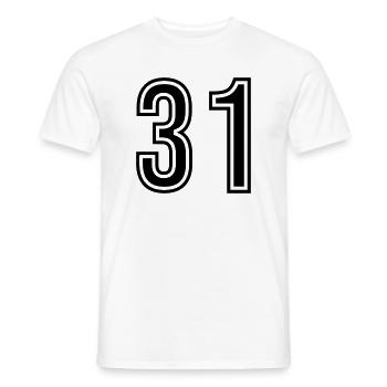 31 Number symbol - Men's T-Shirt - white - Front - AI Model Male 178 dark (178cm)