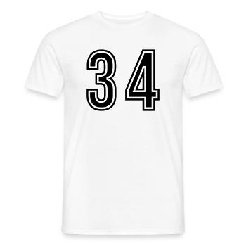 34 Symbole numérique - T-shirt homme - blanc - Devant - AI Model Male 178 dark (178cm)