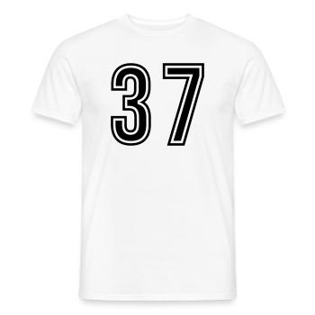 37 Number symbol - Men's T-Shirt - white - Front - AI Model Male 178 dark (178cm)