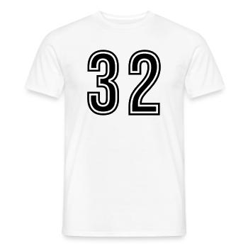 32 Zahl symbol - Männer T-Shirt - Weiß - Vorne - AI Model Male 178 dark (178cm)
