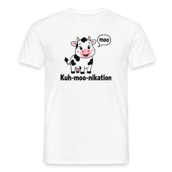  Kuh Moo Nikation Lustige Kuh Für Kinder Bauernhof - Männer T-Shirt - Weiß - Vorne - AI Model Male 178 dark (178cm)