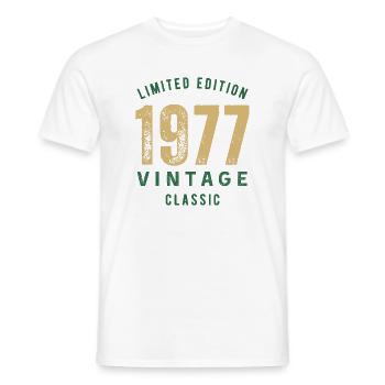 Limited Edition 1977 Vintage Classic Birthday Year - Men's T-Shirt - white - Front - AI Model Male 178 dark (178cm)