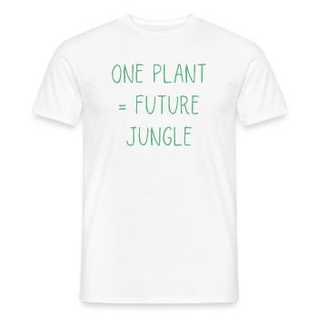 Eine Pflanze Zukunfts-Dschungel | Lustiger Pflanzenliebhaber - Männer T-Shirt - Weiß - Vorne - AI Model Male 178 dark (178cm)