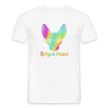 Sphynx Mama - T-shirt homme - blanc - Devant - AI Model Male 178 dark (178cm)