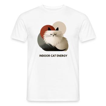 Indoor Cat Energy Retro Illustration Design - Men's T-Shirt - white - Front - AI Model Male 178 dark (178cm)