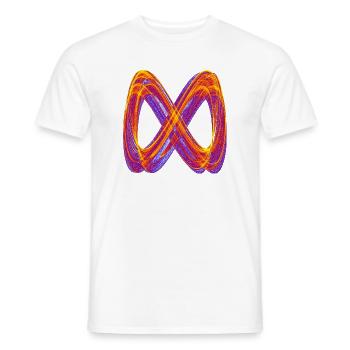 Boucles lumineuses de l’Attracteur étrange de l’infini - T-shirt homme - blanc - Devant - AI Model Male 178 dark (178cm)