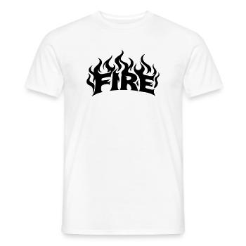 Fire flames - colors freely selectable - Men's T-Shirt - white - Front - AI Model Male 178 dark (178cm)