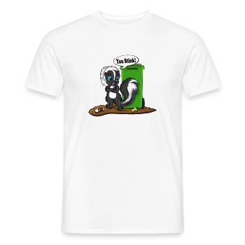You Stink Skunk Cartoon Tee - Men's T-Shirt - white - Front - AI Model Male 178 dark (178cm)