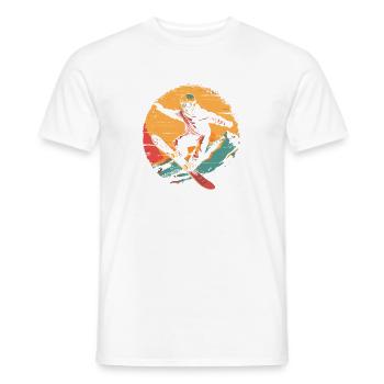 Snowboarder 80s Look - Men's T-Shirt - white - Front - AI Model Male 178 dark (178cm)