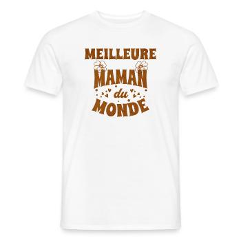 Meilleure Maman du Monde - cadeau pour mère - T-shirt homme - blanc - Devant - AI Model Male 178 dark (178cm)