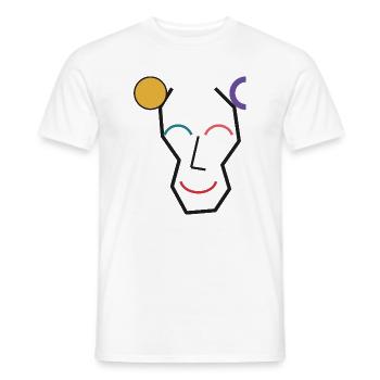 Visage géométrique coloré joyeux - T-shirt homme - blanc - Devant - AI Model Male 178 dark (178cm)
