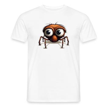 Dessin animé Araignée aux yeux géants - T-shirt homme - blanc - Devant - AI Model Male 178 dark (178cm)