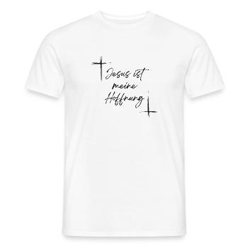 Jesus ist meine Hoffnung – Christliches T-Shirt - Männer T-Shirt - Weiß - Vorne - AI Model Male 178 dark (178cm)