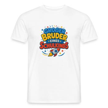 Großer Bruder eines Schulkindes Rakete - Männer T-Shirt - Weiß - Vorne - AI Model Male 178 dark (178cm)