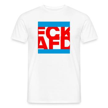 FCK AFD, NIE WIEDER IST JETZT, NO NZS, NO AFD - Men's T-Shirt - white - Front - AI Model Male 178 dark (178cm)