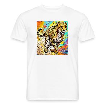 cheetah - Men's T-Shirt - white - Front - AI Model Male 178 dark (178cm)