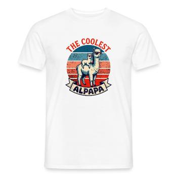 Das coolste Papa Retro-Alpaca - Männer T-Shirt - Weiß - Vorne - AI Model Male 178 dark (178cm)