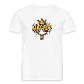 Hip Hop King - Gold Krone & Dollar Chain - Männer T-Shirt - Weiß - Vorne - AI Model Male 178 dark (178cm)