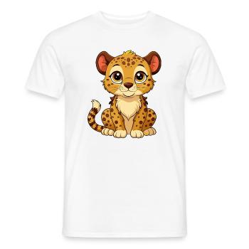 Cute Baby Cheetah - Men's T-Shirt - white - Front - AI Model Male 178 dark (178cm)