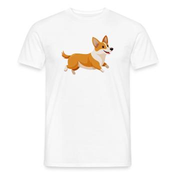 Corgi-Lauf - Männer T-Shirt - Weiß - Vorne - AI Model Male 178 dark (178cm)