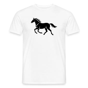 Cavalier cadeau de la silhouette du cheval noir - T-shirt homme - blanc - Devant - AI Model Male 178 dark (178cm)