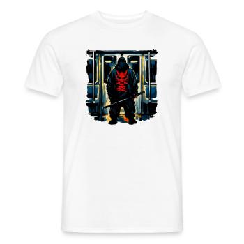 Ninja démons dans le métro - T-shirt homme - blanc - Devant - AI Model Male 178 dark (178cm)