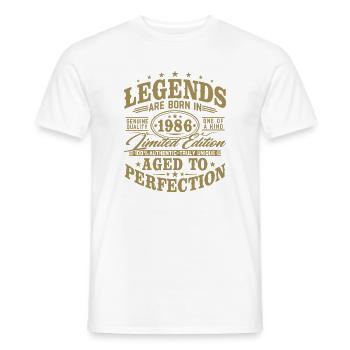 1986 Vintage Born Legends Vintage Birthday - Men's T-Shirt - white - Front - AI Model Male 178 dark (178cm)