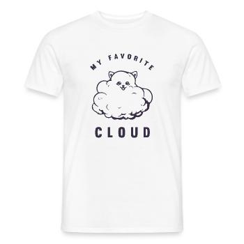 My favorite cloud - Pomeranian - Men's T-Shirt - white - Front - AI Model Male 178 dark (178cm)