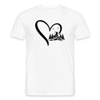 Hiking Lover Mountain Hiking Heart - Men's T-Shirt - white - Front - AI Model Male 178 dark (178cm)