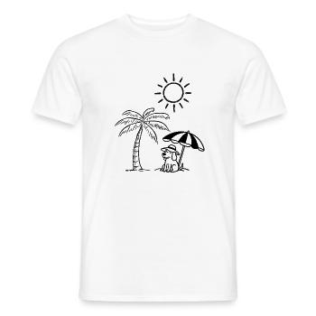 Drôle de design de chien sur la plage - T-shirt homme - blanc - Devant - AI Model Male 178 dark (178cm)
