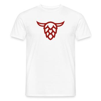 Bull's head with hop cone - Men's T-Shirt - white - Front - AI Model Male 178 dark (178cm)