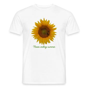 Tournesol d’été infini - T-shirt homme - blanc - Devant - AI Model Male 178 dark (178cm)