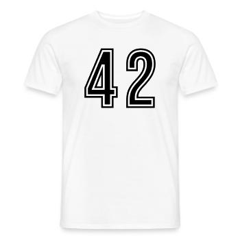 42 Number Symbol - Men's T-Shirt - white - Front - AI Model Male 178 dark (178cm)