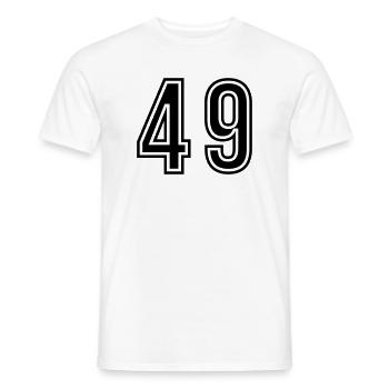 Symbole du chiffre 49 - T-shirt homme - blanc - Devant - AI Model Male 178 dark (178cm)