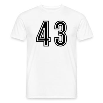43 Number symbol - Men's T-Shirt - white - Front - AI Model Male 178 dark (178cm)