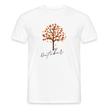 October Tree | Herbst Baum Design - Männer T-Shirt - Weiß - Vorne - AI Model Male 178 dark (178cm)