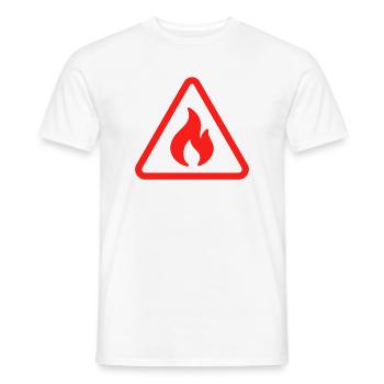 Flammable Warning Solid Icon Fire Hot - Men's T-Shirt - white - Front - AI Model Male 178 dark (178cm)
