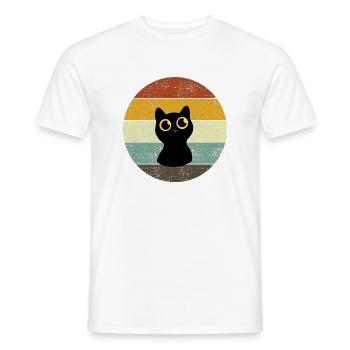 Chat mignon Retro Sunset Style Vintage - T-shirt homme - blanc - Devant - AI Model Male 178 dark (178cm)