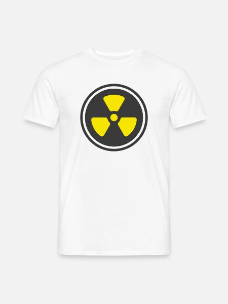 Radiation Warning Solid Icon Nuclea Symbol - Men's T-Shirt - white