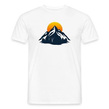 Silhouette de la Montagne du Coucher du Soleil - T-shirt homme - blanc - Devant - AI Model Male 178 dark (178cm)