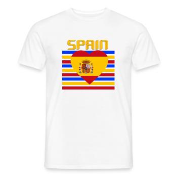 Spain Flag Heart Burst - Men's T-Shirt - white - Front - AI Model Male 178 dark (178cm)