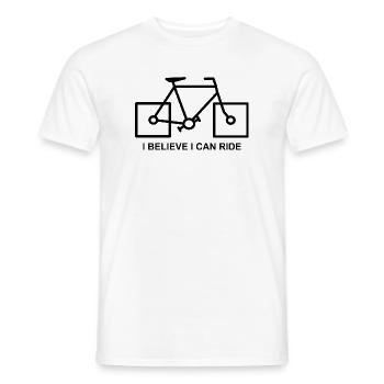 Fahrrad Humor i Believe i can ride - Men's T-Shirt - white - Front - AI Model Male 178 dark (178cm)