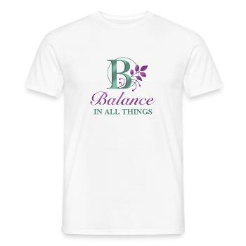 Balance_ _all_the_time - T-shirt homme - blanc - Devant - AI Model Male 178 dark (178cm)