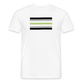 Drapeau de la fierté agenre - T-shirt homme - blanc - Devant - AI Model Male 178 dark (178cm)