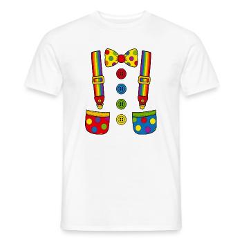 Déguisement de clown bretelle, nœud papillon Carnival coloré - T-shirt homme - blanc - Devant - AI Model Male 178 dark (178cm)