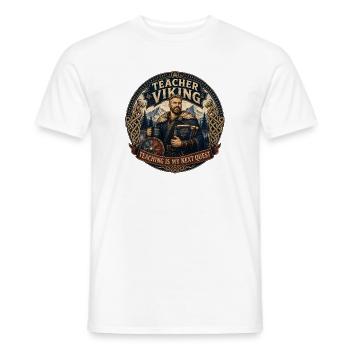 Teacher Viking Lesson Planner - Men's T-Shirt - white - Front - AI Model Male 178 dark (178cm)